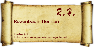 Rozenbaum Herman névjegykártya